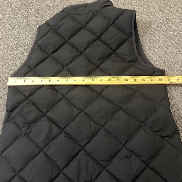 J. CREW Puffer Vest Womens Small S Black Quilted Down Filled Full Zip Pockets - Picture 7 of 9